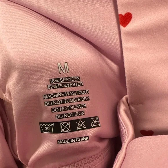 Women’s Pink Heart Print Sports Bra and Brief Set - Picture 2 of 6